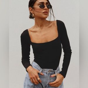 princess polly Charlotte Bodysuit Black